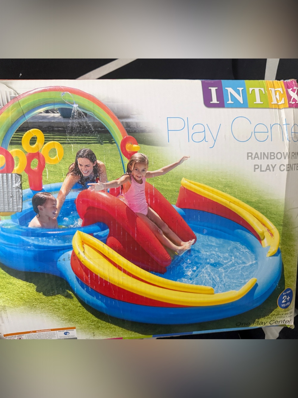 Kids Rainbow Water Play Center Inflatable Splash Pool - Multicolor